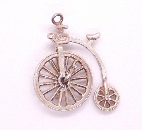 Silver penny farthing - penny,
