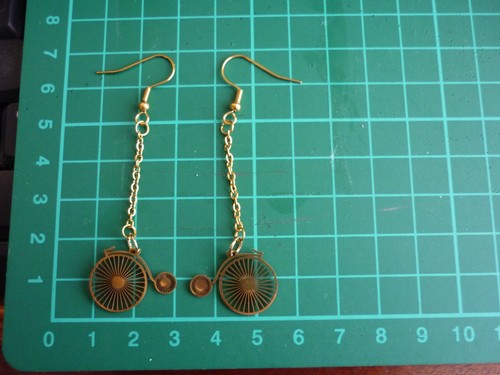 Penny farthing earings hoop - penny,