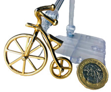 Brooch Gold Penny Farthing