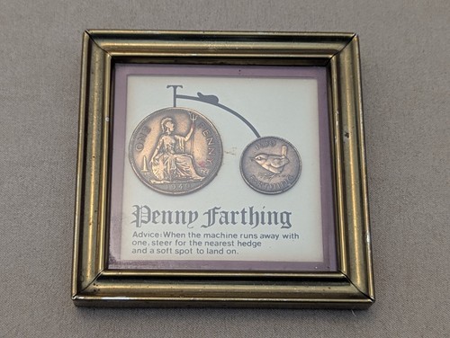 Intage framed penny farthing - intage,