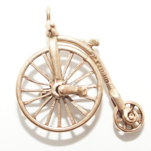 9ct penny farthing - penny, charm